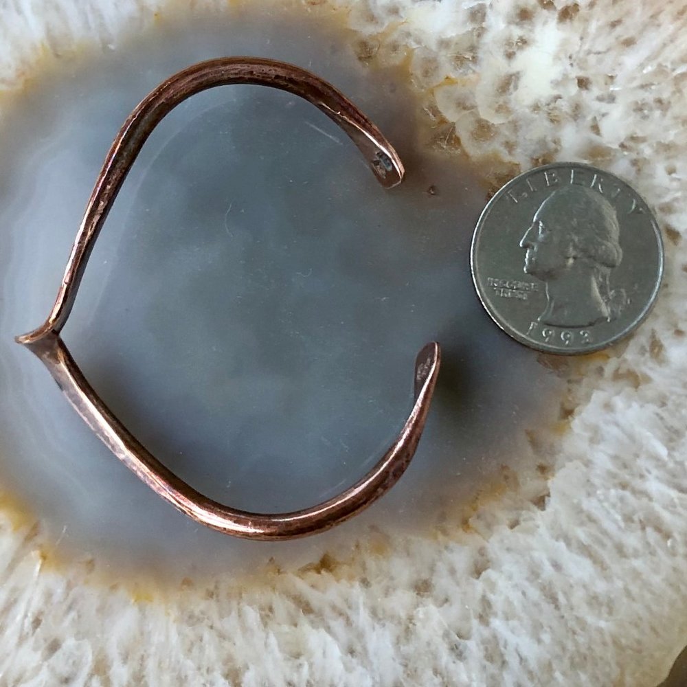 Solid Copper Cuff Bracelet Native Artist - image 3